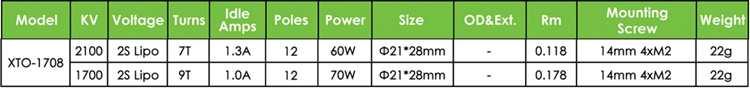 X-TEAM 1708外轉(zhuǎn)子固定翼航模無刷電機