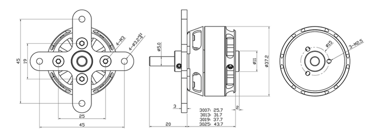 X-TEAM 3019外轉(zhuǎn)子固定翼航模無(wú)刷電機(jī)