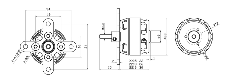 X-TEAM 2205外轉(zhuǎn)子固定翼航模無(wú)刷電機(jī)