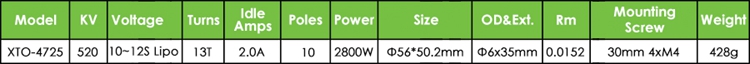 X-TEAM 4725外轉(zhuǎn)子固定翼航模無刷電機